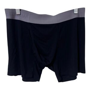 Netdraw Men's Black viscose bamboo spandex Boxer Briefs black gray Large